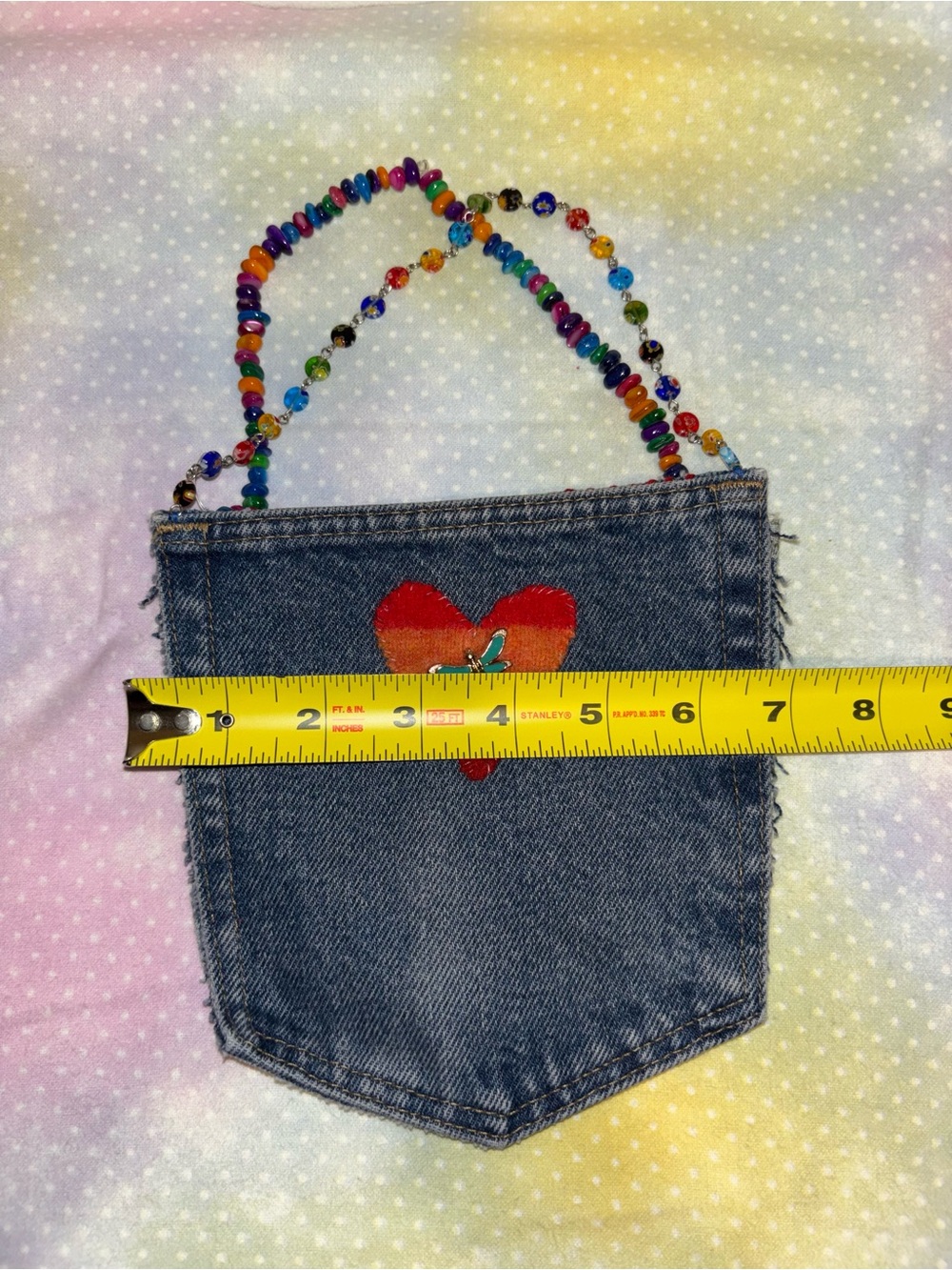 2 Upcycled Denim Pocket kids purses - Picture 5 of 6